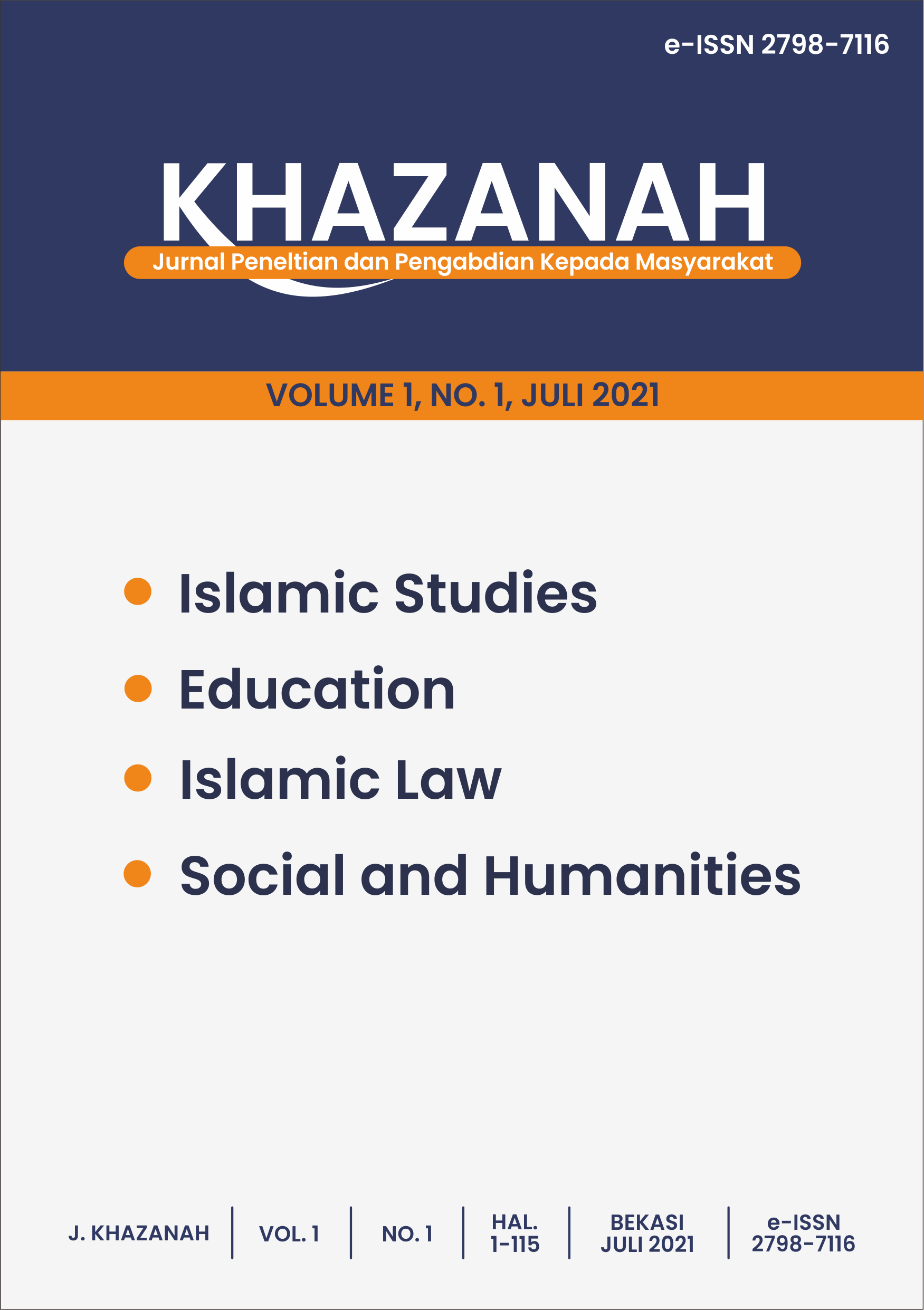 					View Vol. 5 No. 1 (2025): Khazanah: Jurnal Penelitian dan Pengabdian Kepada Masyarakat 
				